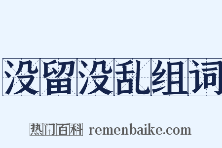 没留没乱组词是什么意思的图片